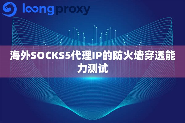 海外SOCKS5代理IP的防火墙穿透能力测试