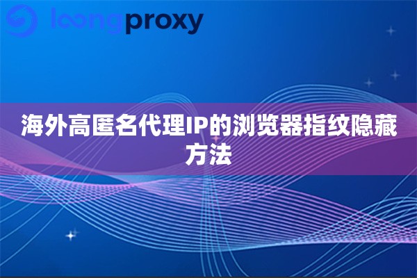 海外高匿名代理IP的浏览器指纹隐藏方法