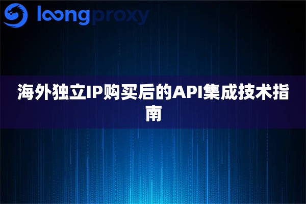 海外独立IP购买后的API集成技术指南