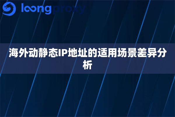 海外动静态IP地址的适用场景差异分析