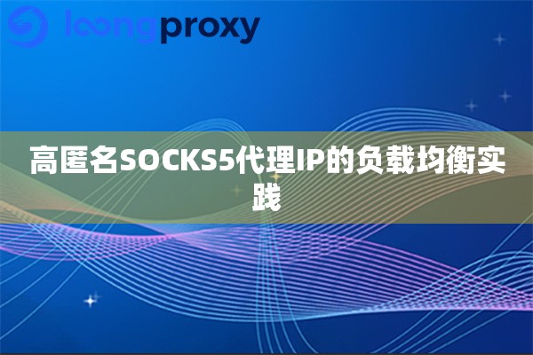 高匿名SOCKS5代理IP的负载均衡实践