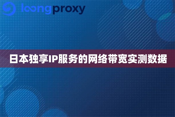 日本独享IP服务的网络带宽实测数据