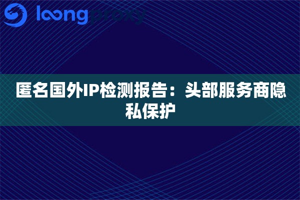 匿名国外IP检测报告：头部服务商隐私保护