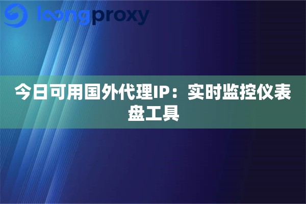 今日可用国外代理IP：实时监控仪表盘工具