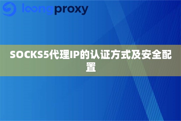 SOCKS5代理IP的认证方式及安全配置