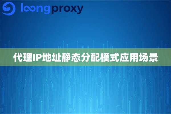 代理IP地址静态分配模式应用场景