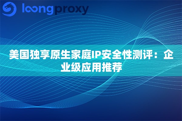 美国独享原生家庭IP安全性测评：企业级应用推荐