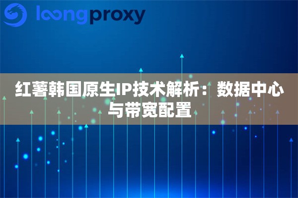红薯韩国原生IP技术解析：数据中心与带宽配置