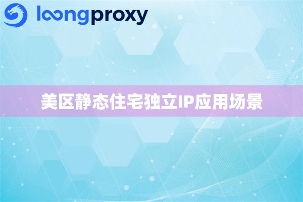 美区静态住宅独立IP应用场景