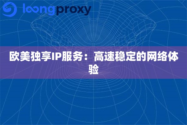 欧美独享IP服务：高速稳定的网络体验