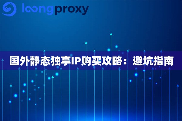 国外静态独享IP购买攻略：避坑指南