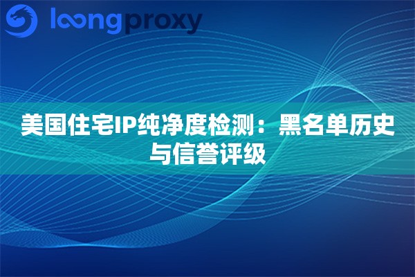 美国住宅IP纯净度检测：黑名单历史与信誉评级