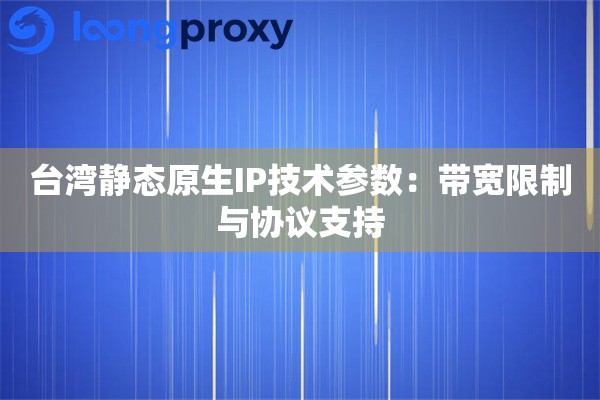 台湾静态原生IP技术参数：带宽限制与协议支持
