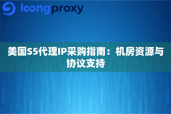美国S5代理IP采购指南：机房资源与协议支持