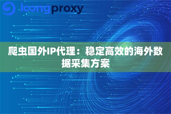 爬虫国外IP代理：稳定高效的海外数据采集方案