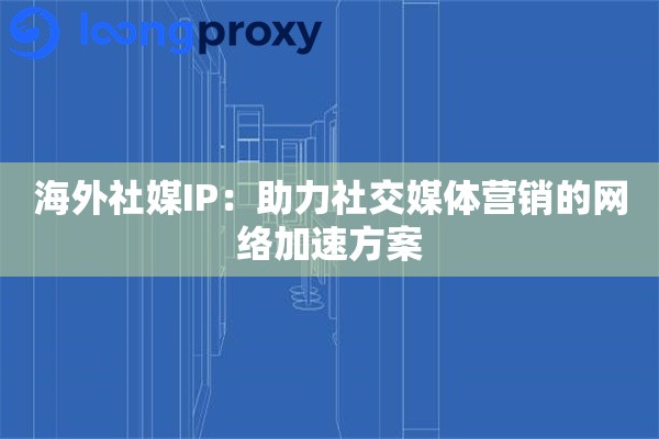 海外社媒IP：助力社交媒体营销的网络加速方案