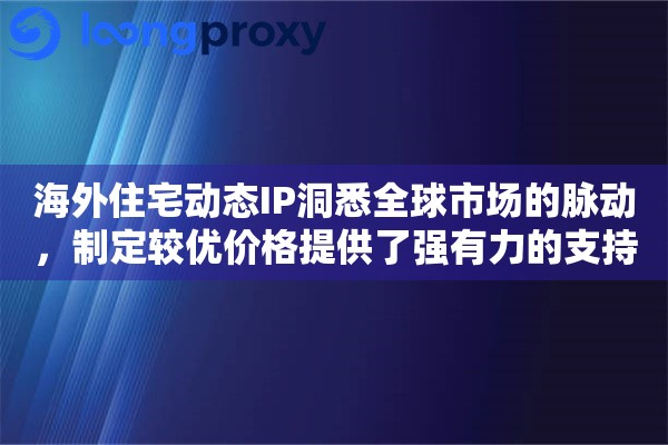 海外住宅动态IP洞悉全球市场的脉动，制定较优价格提供了强有力的支持