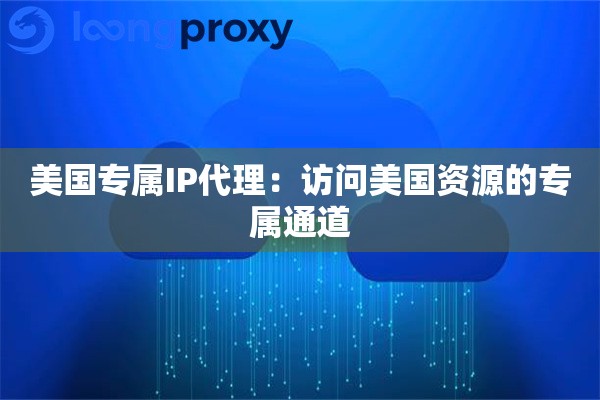 美国专属IP代理：访问美国资源的专属通道