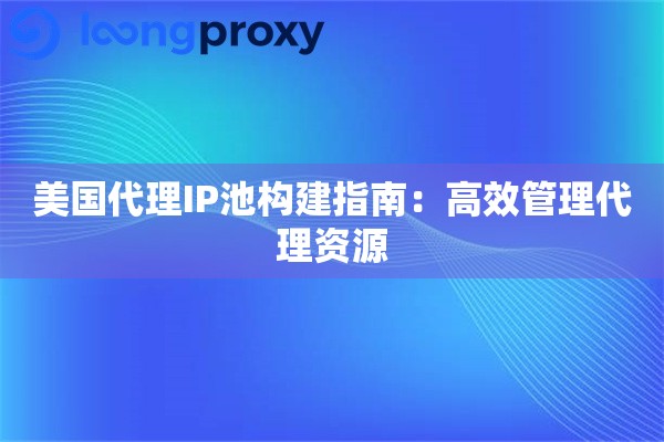 美国代理IP池构建指南：高效管理代理资源