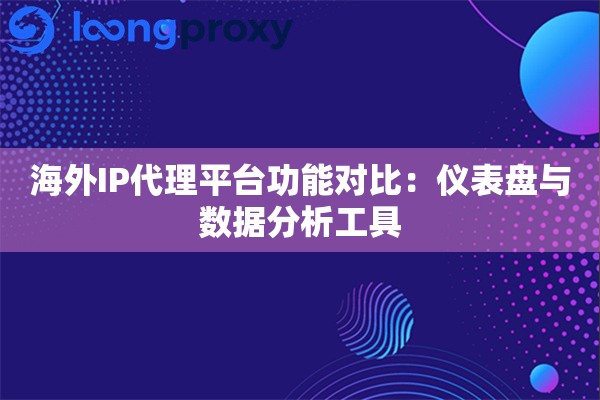 海外IP代理平台功能对比：仪表盘与数据分析工具