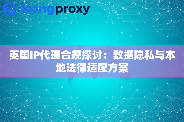 英国IP代理合规探讨：数据隐私与本地法律适配方案