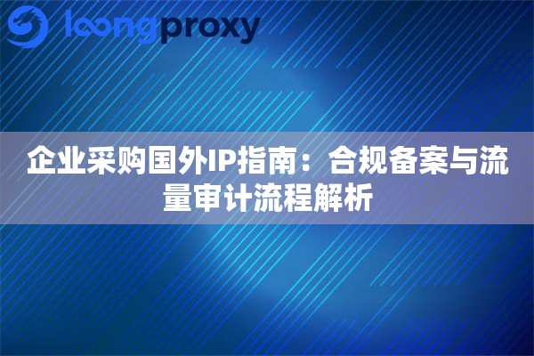 企业采购国外IP指南：合规备案与流量审计流程解析