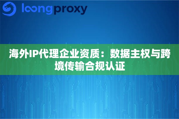 海外IP代理企业资质：数据主权与跨境传输合规认证