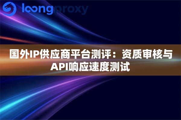 国外IP供应商平台测评：资质审核与API响应速度测试