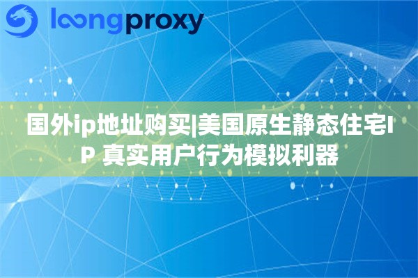 国外ip地址购买|美国原生静态住宅IP 真实用户行为模拟利器