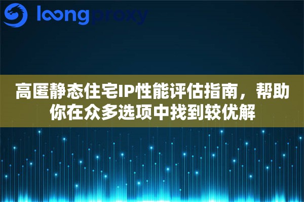 高匿静态住宅IP性能评估指南，帮助你在众多选项中找到较优解