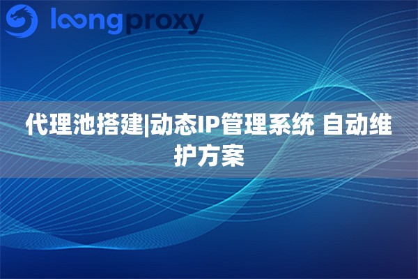 代理池搭建|动态IP管理系统 自动维护方案