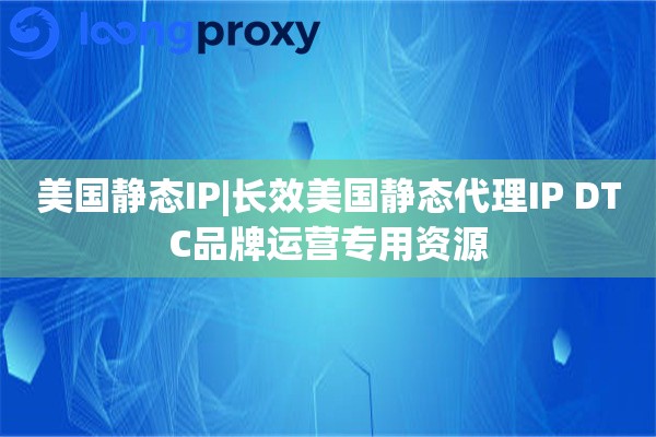 美国静态IP|长效美国静态代理IP DTC品牌运营专用资源