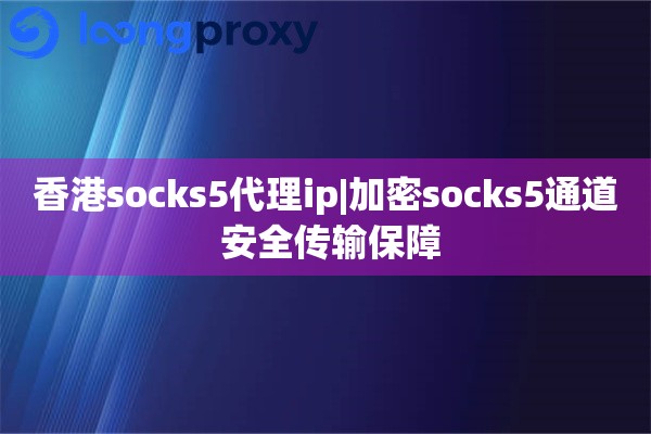 香港socks5代理ip|加密socks5通道 安全传输保障