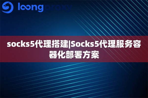 socks5代理搭建|Socks5代理服务容器化部署方案