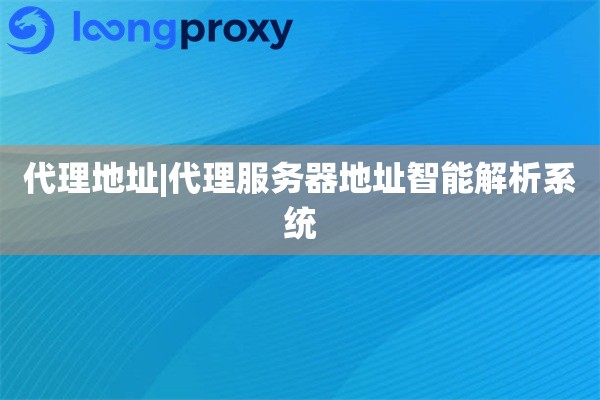 代理地址|代理服务器地址智能解析系统