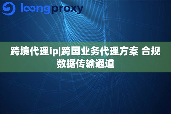 跨境代理ip|跨国业务代理方案 合规数据传输通道