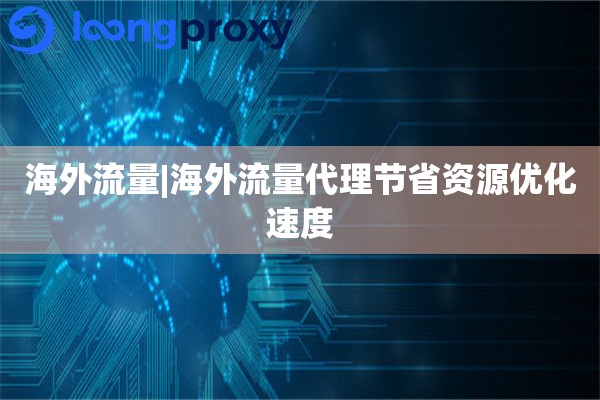 海外流量|海外流量代理节省资源优化速度