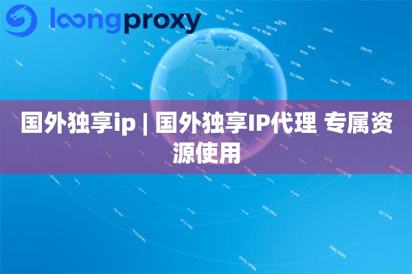 国外独享ip | 国外独享IP代理 专属资源使用