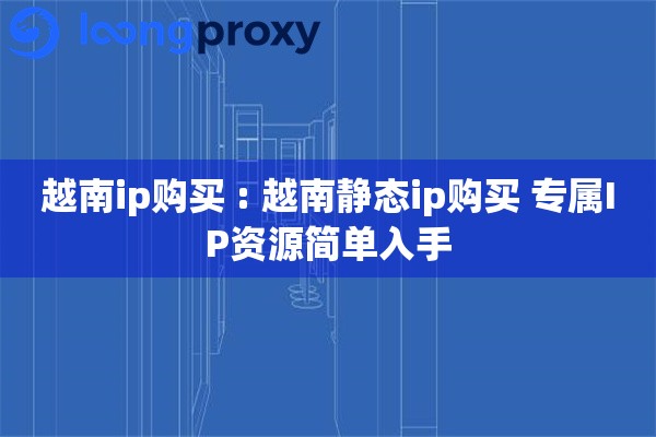 越南ip购买 : 越南静态ip购买 专属IP资源简单入手