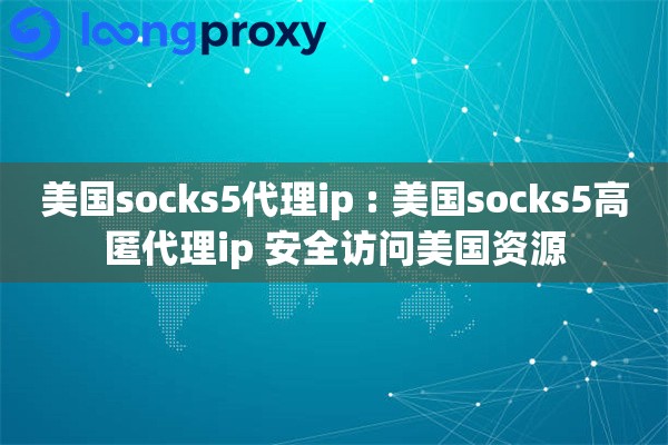 美国socks5代理ip : 美国socks5高匿代理ip 安全访问美国资源