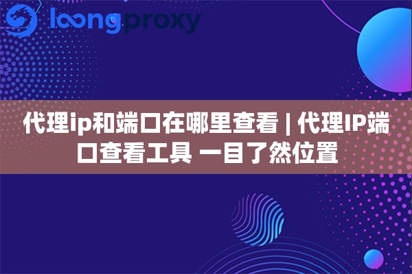 代理ip和端口在哪里查看 | 代理IP端口查看工具 一目了然位置