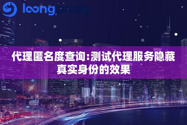 代理匿名度查询:测试代理服务隐藏真实身份的效果