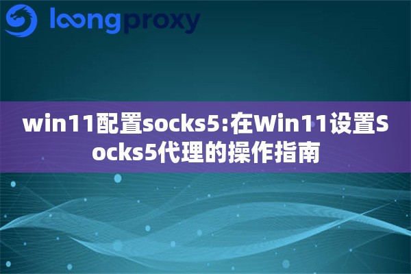 win11配置socks5:在Win11设置Socks5代理的操作指南