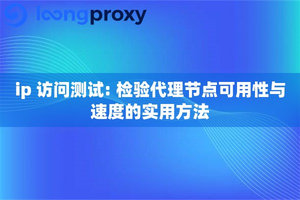 ip 访问测试: 检验代理节点可用性与速度的实用方法