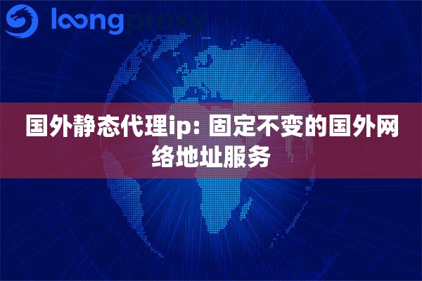 国外静态代理ip: 固定不变的国外网络地址服务
