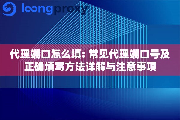 代理端口怎么填: 常见代理端口号及正确填写方法详解与注意事项
