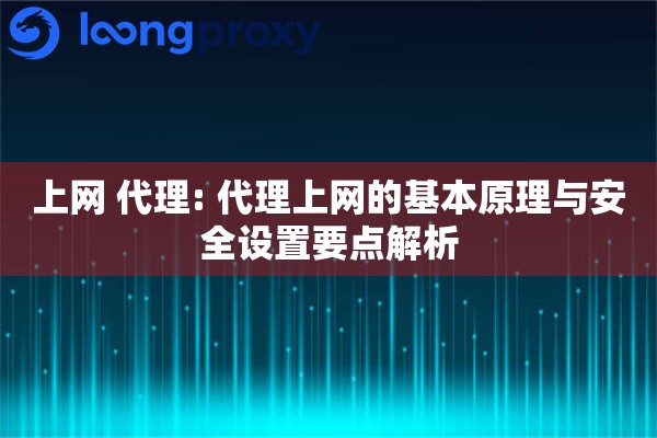 上网 代理: 代理上网的基本原理与安全设置要点解析