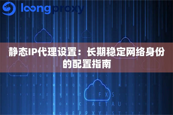 静态IP代理设置：长期稳定网络身份的配置指南