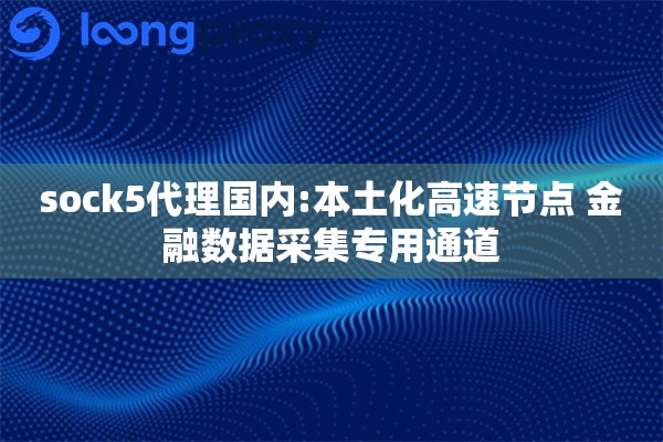 sock5代理国内:本土化高速节点 金融数据采集专用通道