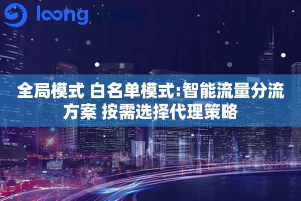 全局模式 白名单模式:智能流量分流方案 按需选择代理策略